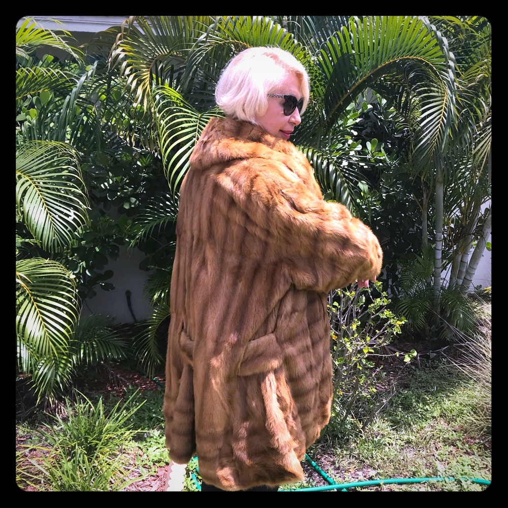 Used FENDI red sable fur coat.